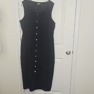 Rue21 Women's Navy Blue  Sleeveless Button-Front Midi Dress Corduroy Size XL